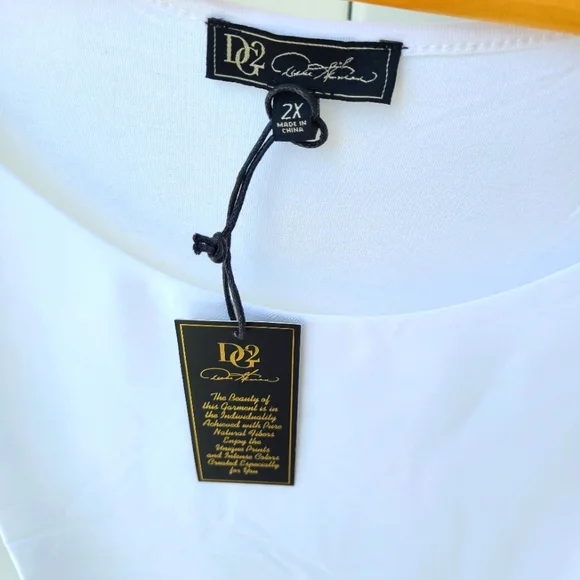 NWT Diane Gilman DG2 Size 2X White Sleeveless Flowy Layered Blouse - Picture 13 of 16